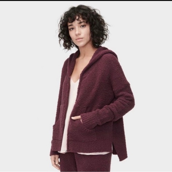 UGG KYLEIGH Womens Deep Port Purple Fluffy Cozy Knit Pants Large - Picture 8 of 8